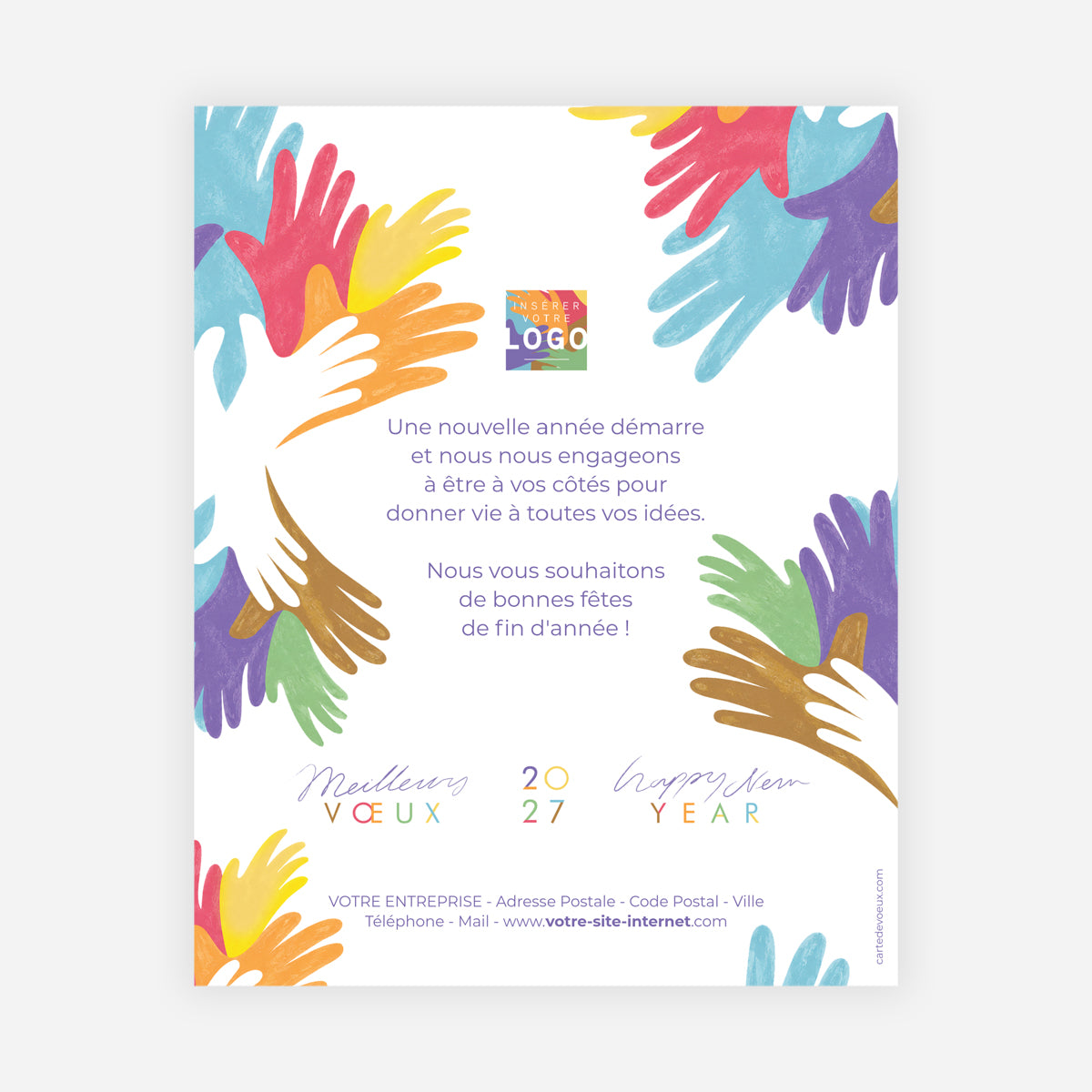 Mains Unies | Vœux professionnels • Carte virtuelle • eCard Image photo N° 1