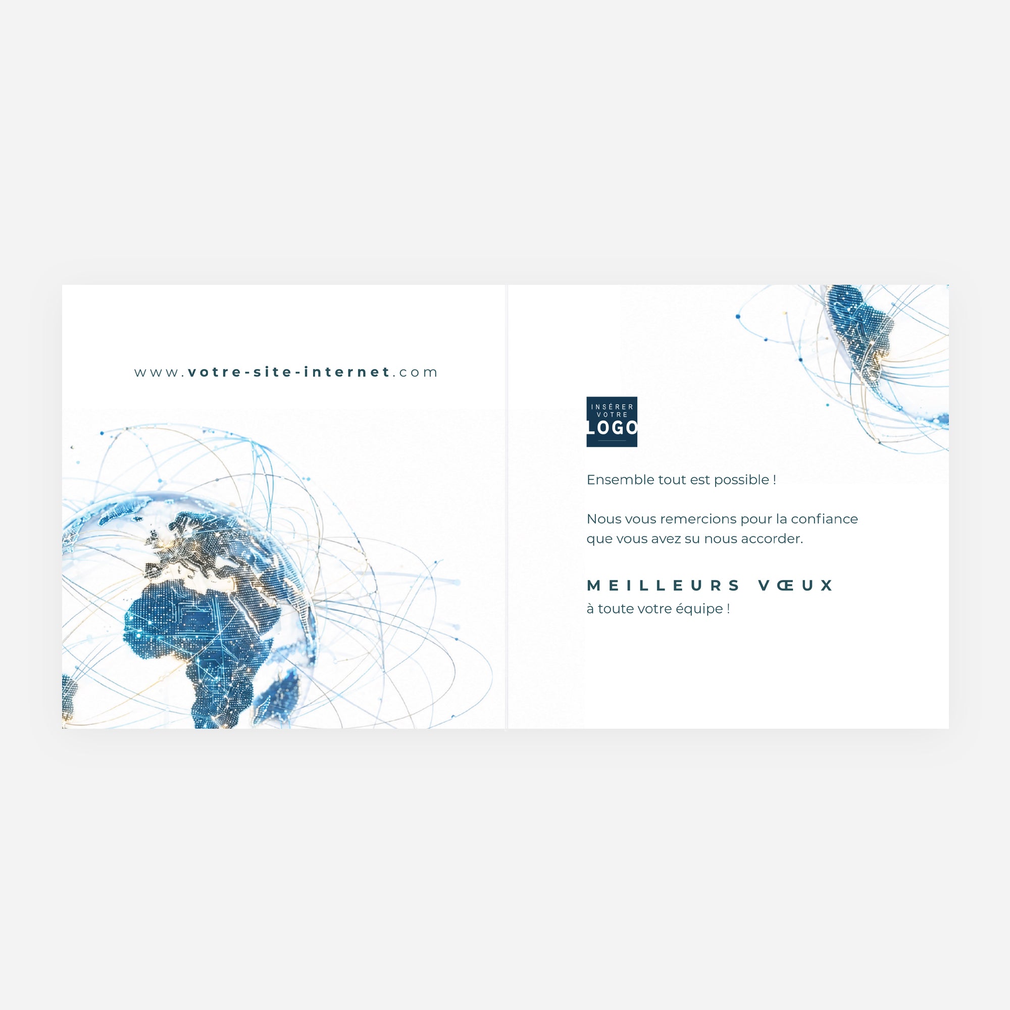Connexions Sans Frontières | Vœux professionnels • Carte de voeux • Carrée pliable photo N° 2