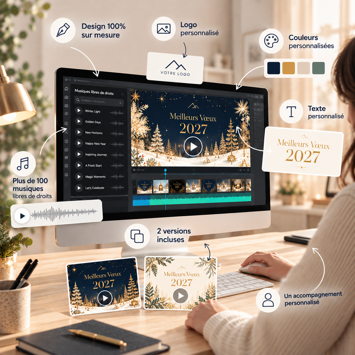 Vidéo sur mesure | Vœux professionnels • Carte virtuelle • Ecard vidéo photo N° 1