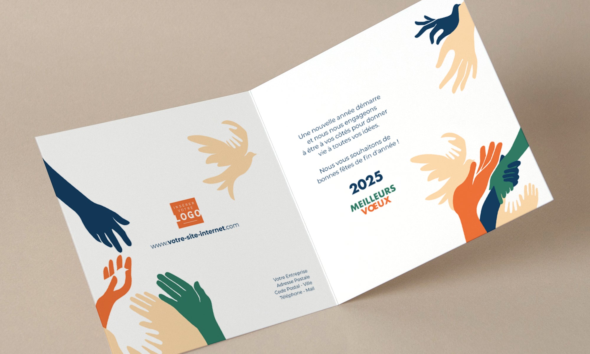 Personnalisation carte de voeux 2025 illustration