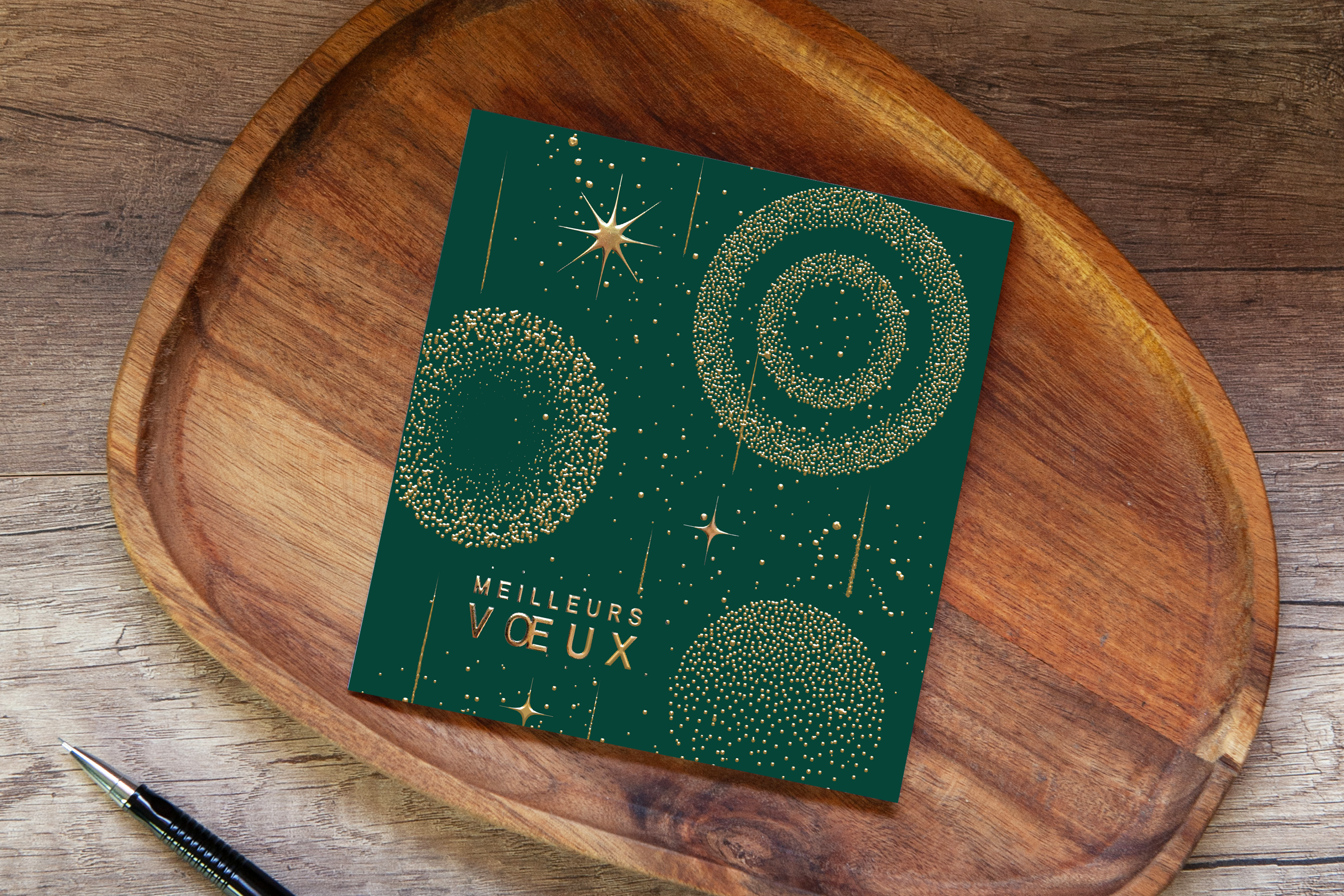 carte de voeux dorure unicef vert